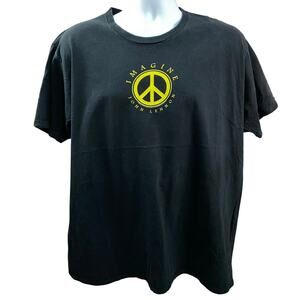 John Lennon 2016 Adult XL Give Peace A Chance Peace symbol T-Shirt Black
